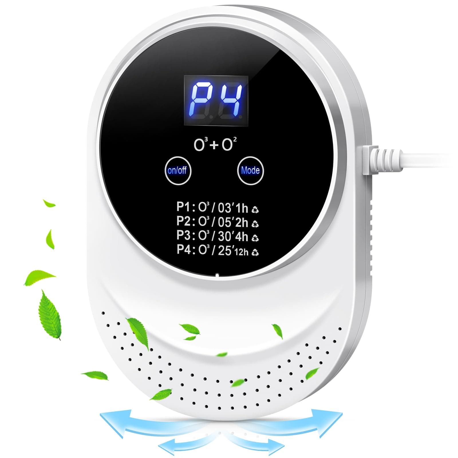 Ozone Generator, Air Purifier for Home Bedroom, Negative Ion Generator 300mg/h Ozone Machine Odor Removal for Home, Pets, Portable Ozone Generator Suitable for Toilets, Living Room, Pet Room, Kitchen