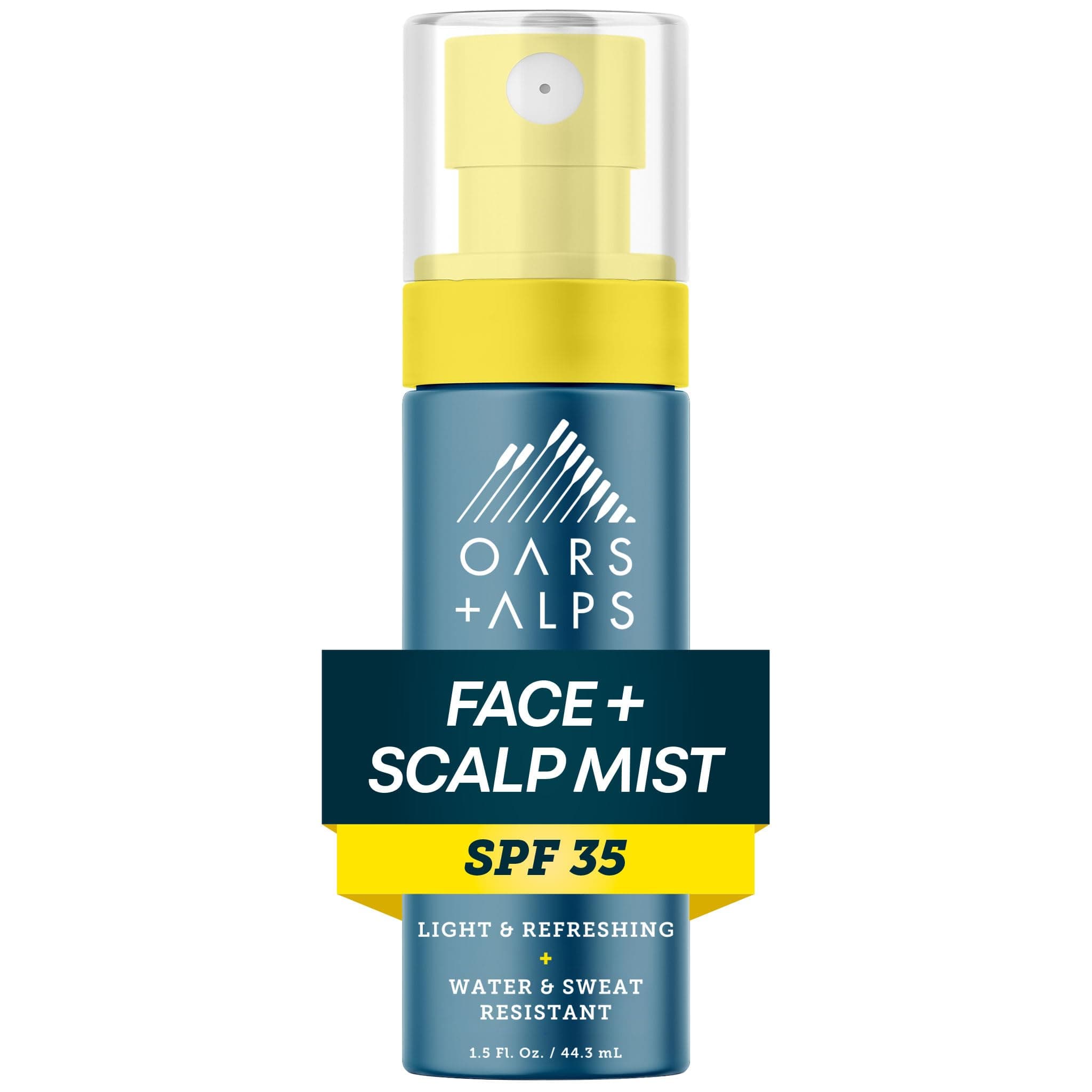 Oars + Alps Face & Scalp Sunscreen Spray Mist, SPF 35 Facial & Hair Sunscreen, Infused with Aloe Vera + Cucumber, Water & Sweat Resistant, Summer Splash Scent, 1.5oz