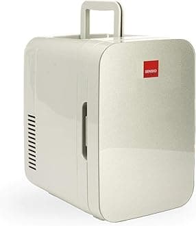 SENSIOHOME 10L Mini Fridge Cooler & Warmer for Drinks, Food, Skincare, Beauty, Makeup, Medicine, Insulin, Milk, AC+DC, 12v, UK & EU Plug, Portable, For Home, Bedroom, Travel, Camping, Car, Gaming, Uni