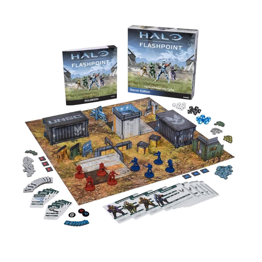 – Halo: Flashpoint Recon Edition Starter Set | Beginner 2 Player Miniatures Skirmish Game | Complete Halo Tabletop Starter with Spartans, Terrain & Dice