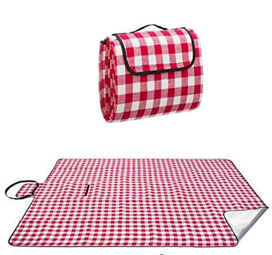 Red Picnic Blanket Blanket With Waterproof Backing 90 X 80 (200 X 200Cm) 3-Layer, Oversized Soft Fleece Material Tent Mat, Camping Mat, Perfect For Beach,