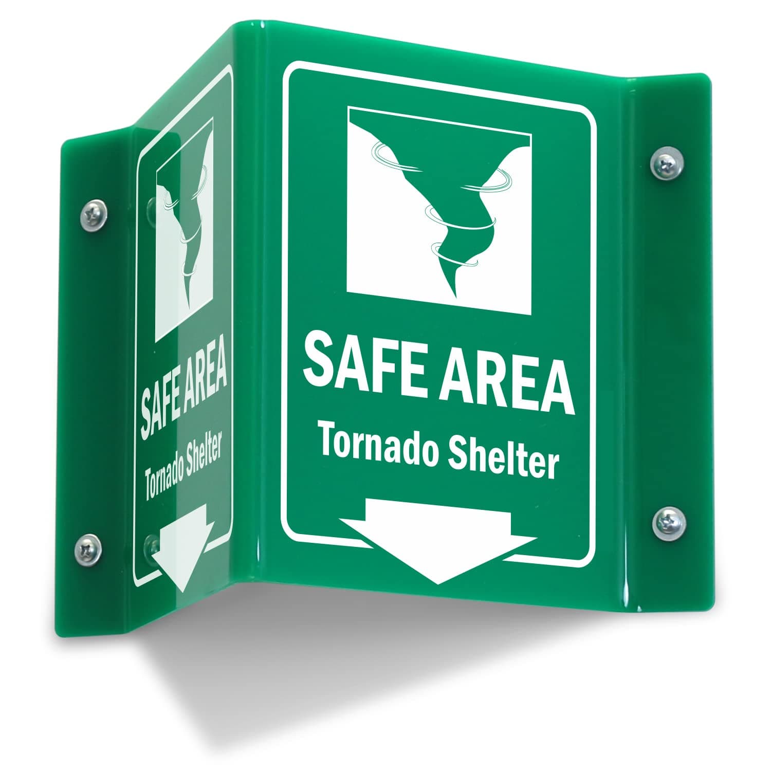 Projecting V-Sign : Safe Area Tornado Shelter, PVC Water Proof Sticker Fixed on SunBoard