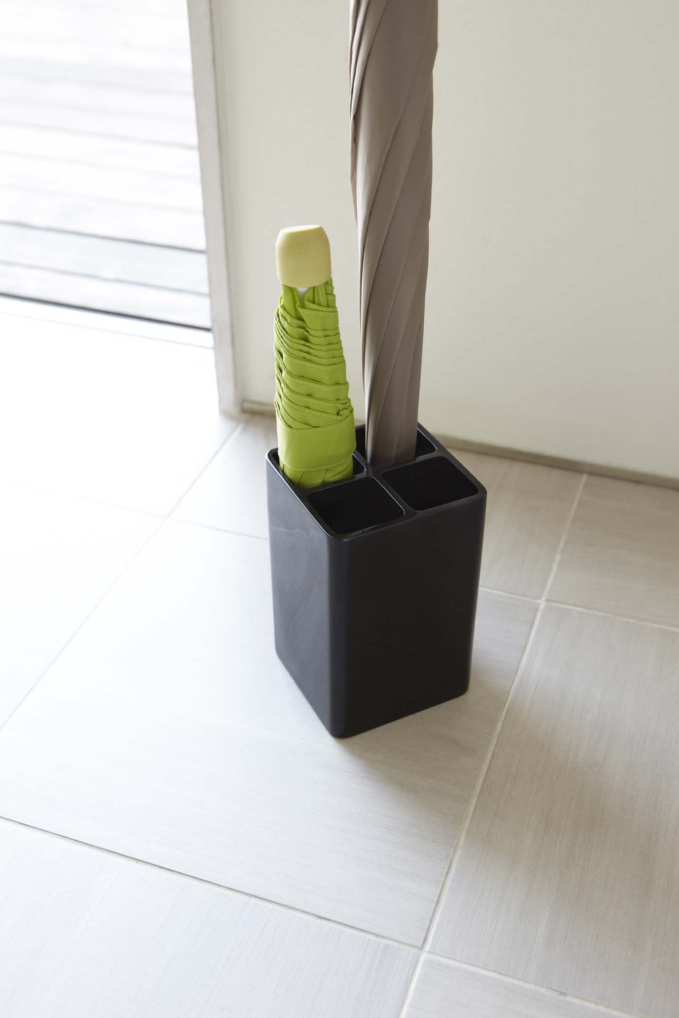 "Smart" Black Metal Umbrella Stand, Accommodates 4 Umbrellas