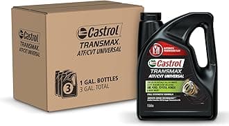 Castrol Transmax ATF/CVT Universal Automatic Transmission Fluid, 1 Gallon (Pack of 3), Red