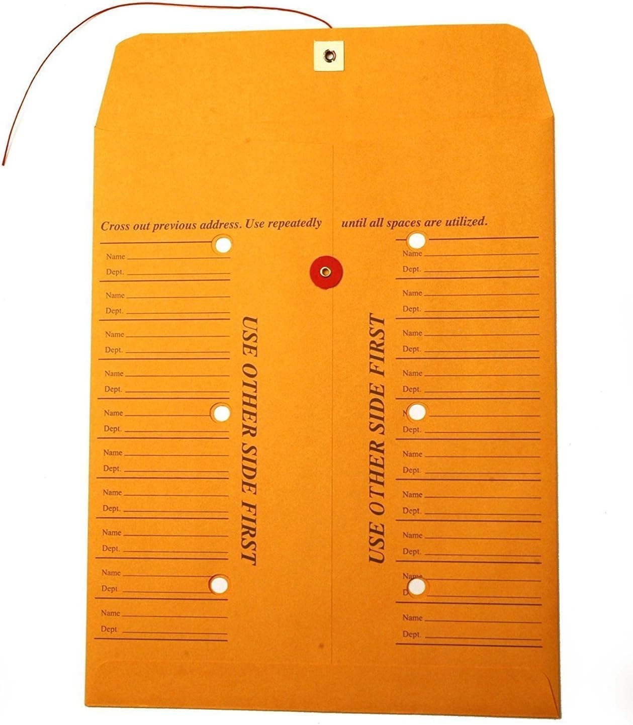 Quality String-Tie Jumbo Size Inter-Department Envelopes, 300mm (Wide) x 400mm (Height), Printed Both Sides - 71 Entries, for A4, B4, Letter, Legal, Ledger and Foolscap Paper (10)