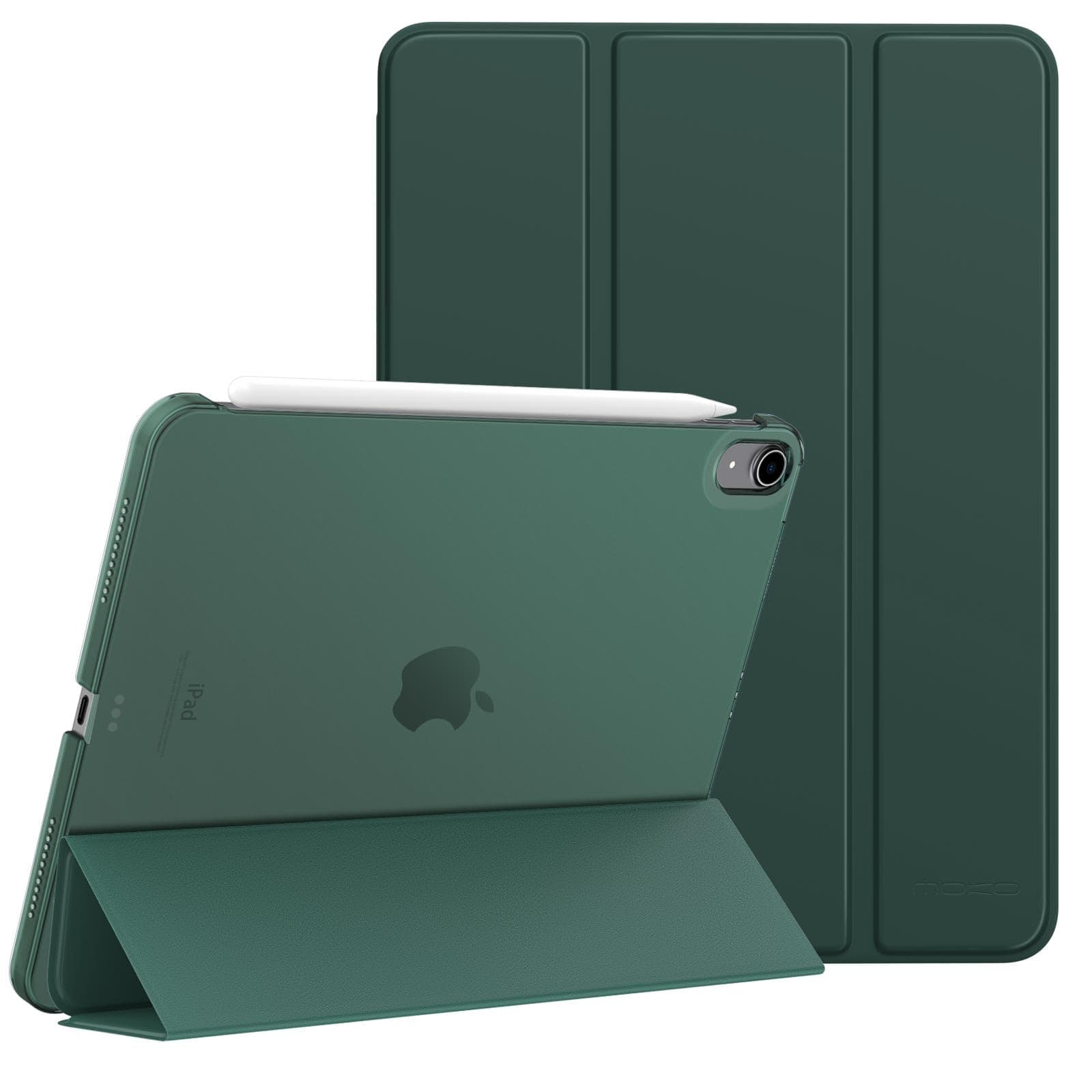 MoKo for iPad Air 11 Inch Case 7th/6th Generation M3/M2 2025/2024, iPad Air 5th/4th Gen Case 2022/2020 10.9 Inch, Slim Hard PC Translucent Back Shell Cover, Support Touch ID, Midnight Green