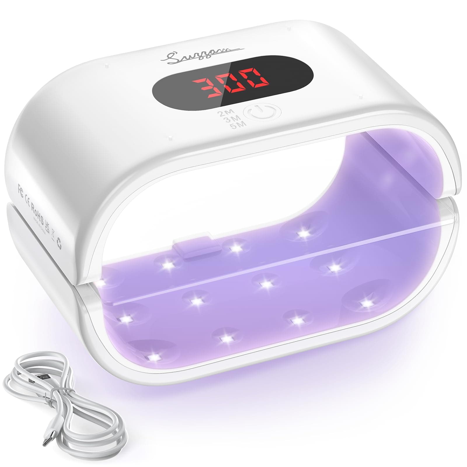 UV Light for Resin, Large Double-Sided UV Resin Light, 2 in 1 & Split Usageable, 360° Wide Coverage & 3 Timer Settings Digital Display Screen, 36W Fast Curing for DIY Crafts