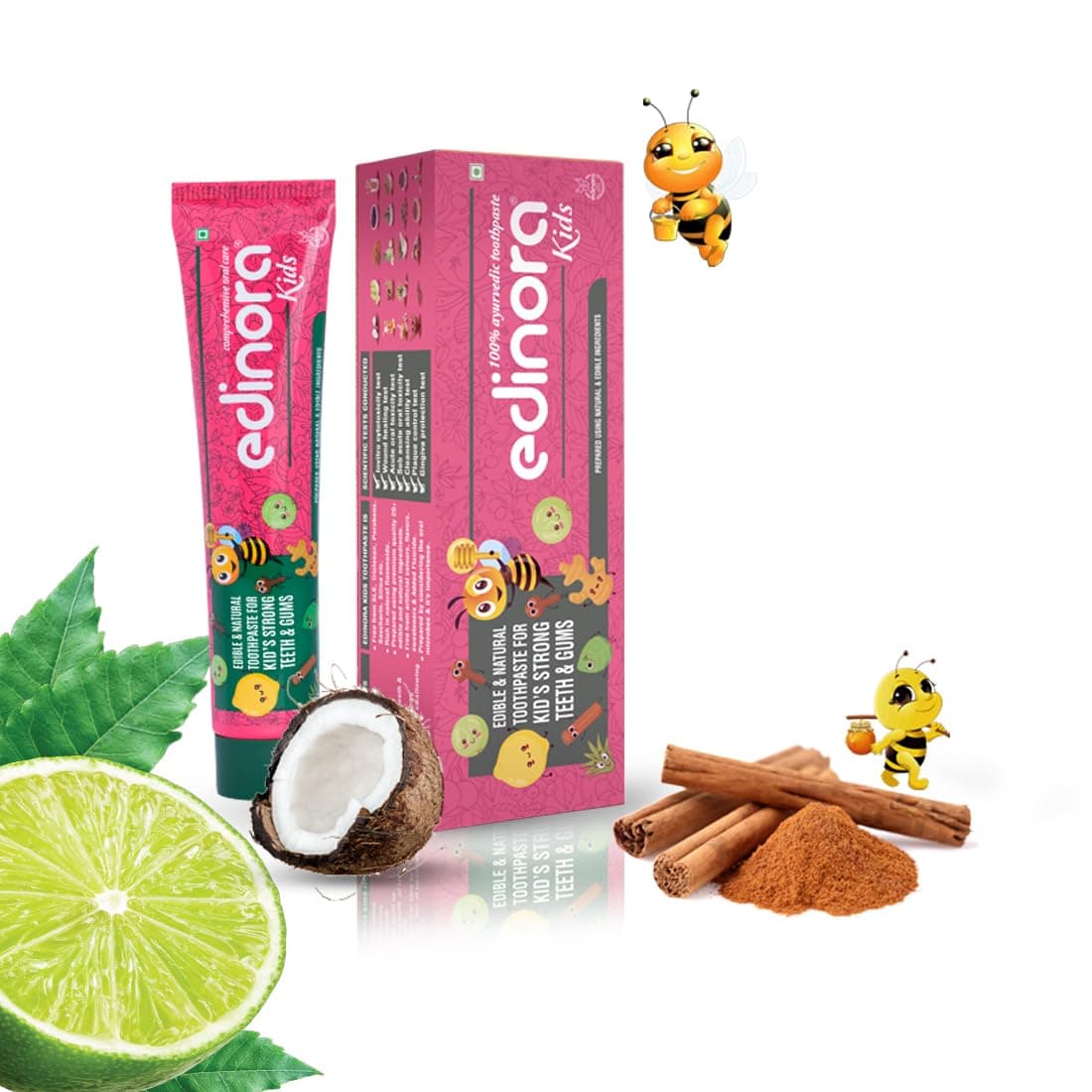 Kids natural toothpaste 90g | Oral microbial friendly | No SLS | No Parabens | No Sulphates | No harsh chemcials | Ayurvedic | Safe | Herbal | Edible grade as seen on Shark Tank India