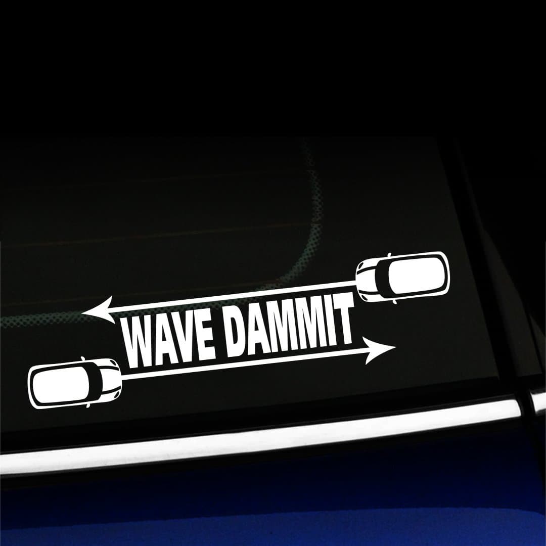 Wave Dammit - Vinyl Decal For MINI Cooper - Choose Color - [WHITE]