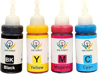 Refill Ink Compatible for Epson Printers 664 Ink L100, L110, L130, L200, L210, L220, L300, L310, L350, L355, L360, L365, L455, L550, L555, L565, L1300 (Bk/C/Y/M)