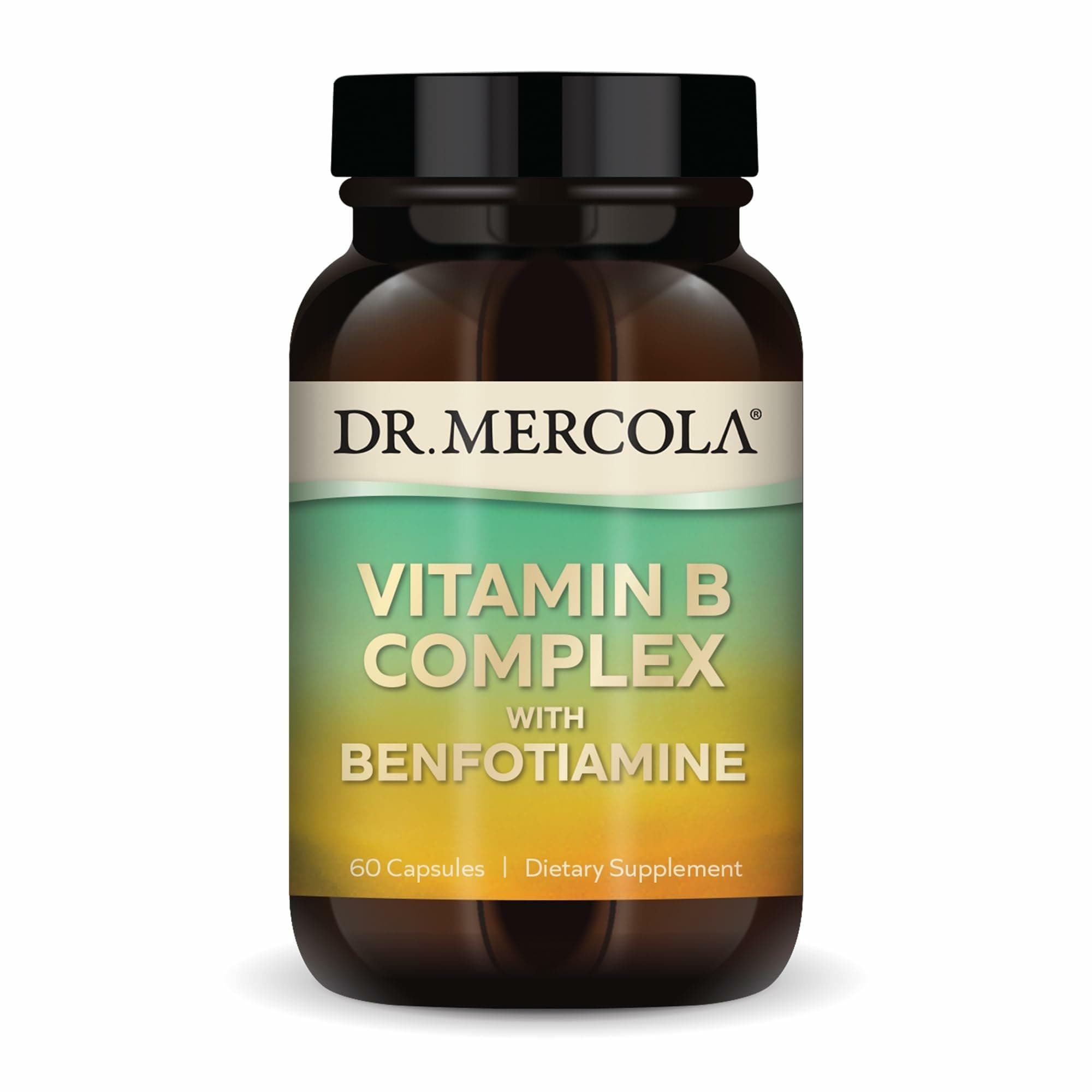 Vitamin B Complex, 30 Servings (60 Capsules), with Benfotiamine, Dietary Supplement, Supports Energy Production, Non-GMO