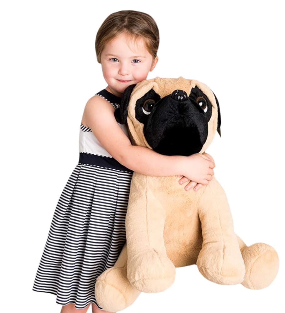 Hoolaroo Giant Pug Dog Plush Huge Giant Extra Large Pug Soft Toy Plush 40cm 16"