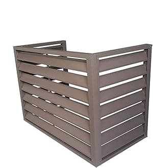 Cover type air conditioner outdoor unit,Outdoor installation air conditioning fence,Aluminum air conditioner and heat pump covers, Suitable for external air conditioning units ( Color : Brown , Size :