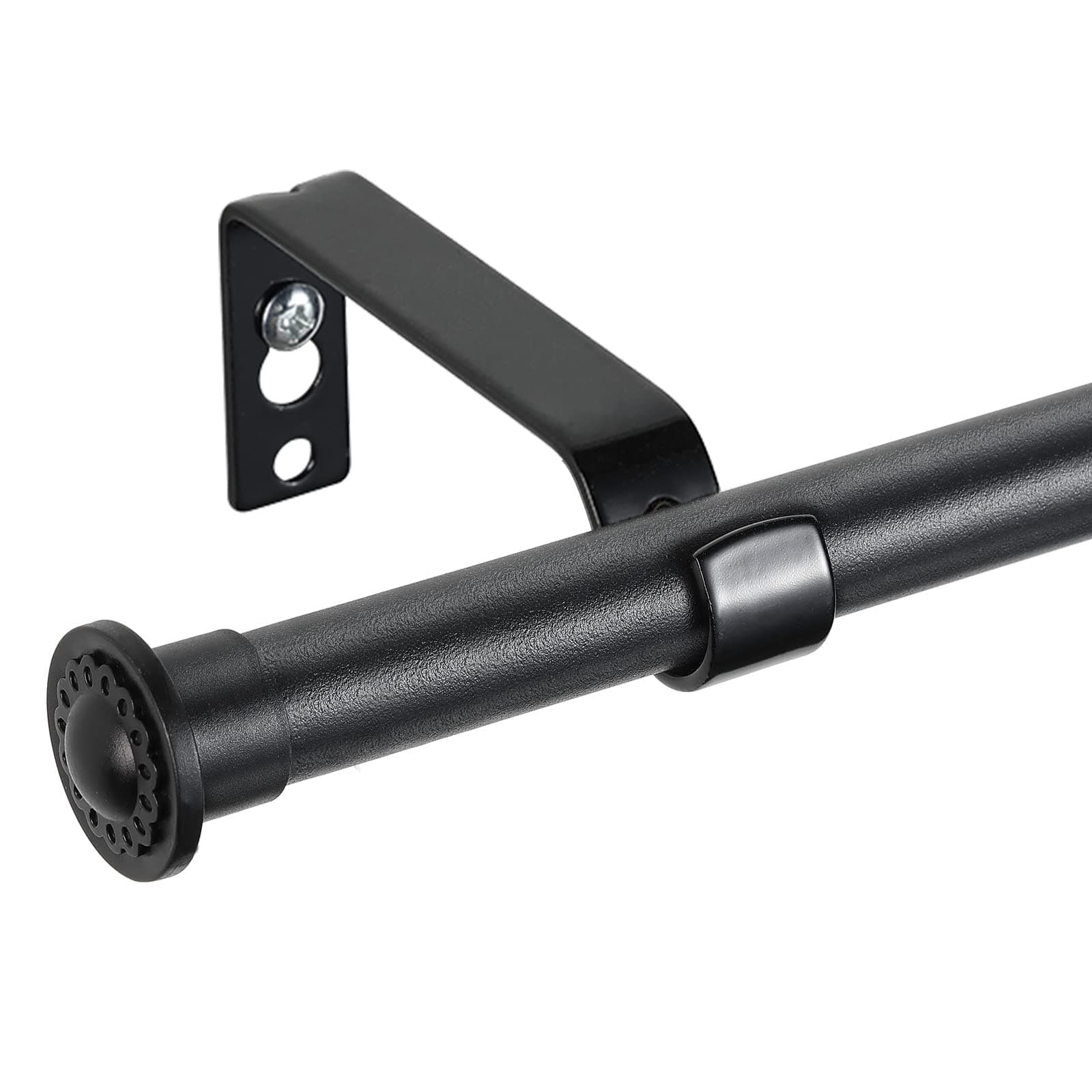 YeYeBest Room Darkening Blackout Curtain Rod - for Windows Small Curtain Rod Set - Modern Simplicity Décor Style 5/8 Inch Metal Pole - Heavy Duty Drapery Rods with Brackets - Black, 28-50''