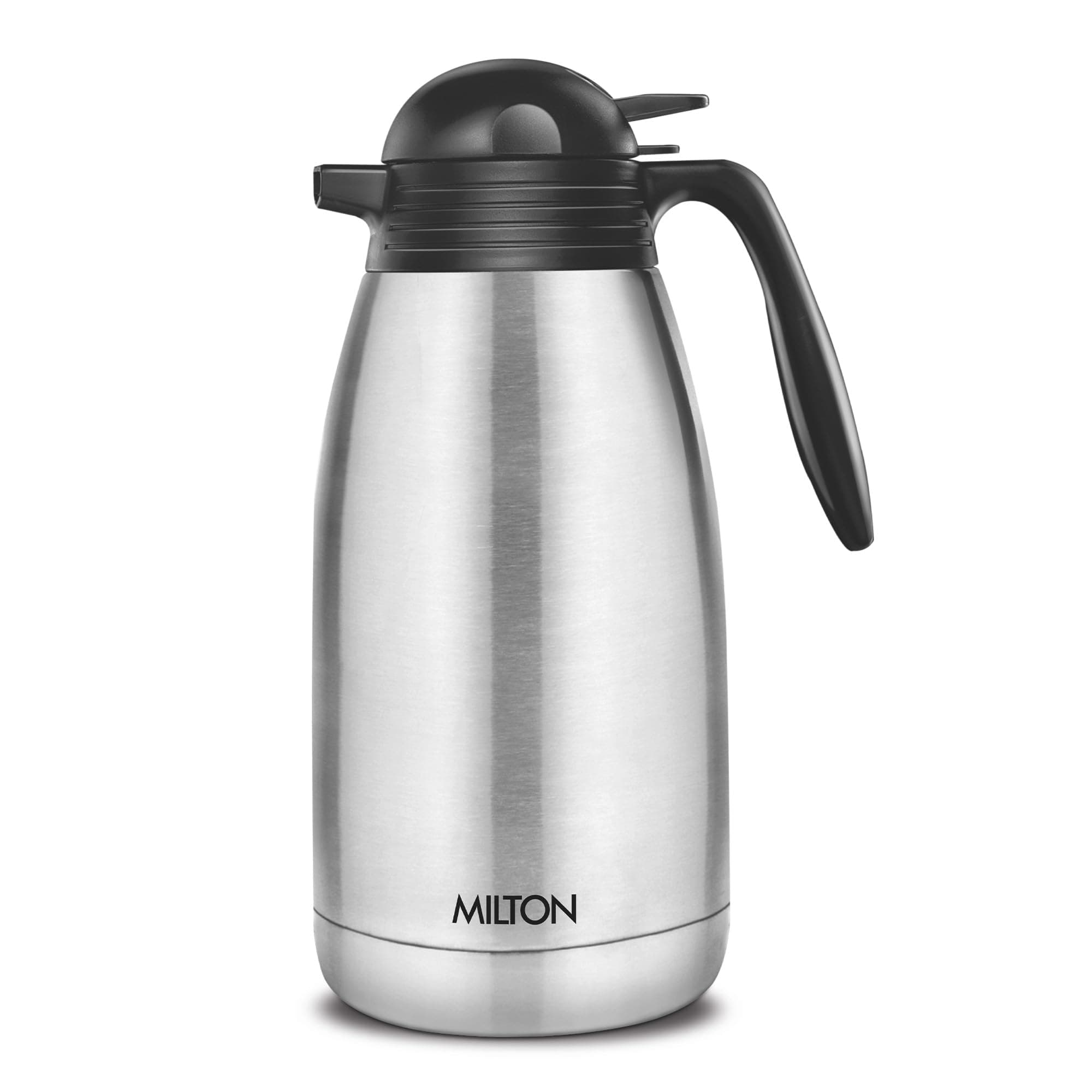 Milton Thermosteel Carafe 24 Hours Hot and Cold, 2000 ml, Silver | Rust Proof | Double Walled | Easy to Carry | Food Grade | Tea | Coffee | Juice