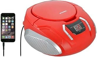 Portable CD Boombox with AM/FM Radio - SRCD261B-Red