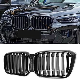 MAXDOM Replacement Front Upper Grill Fit for BMW (2022-2024) X3 G01 X4 G02 LCI – Gloss Black Single Slat ABS Grille