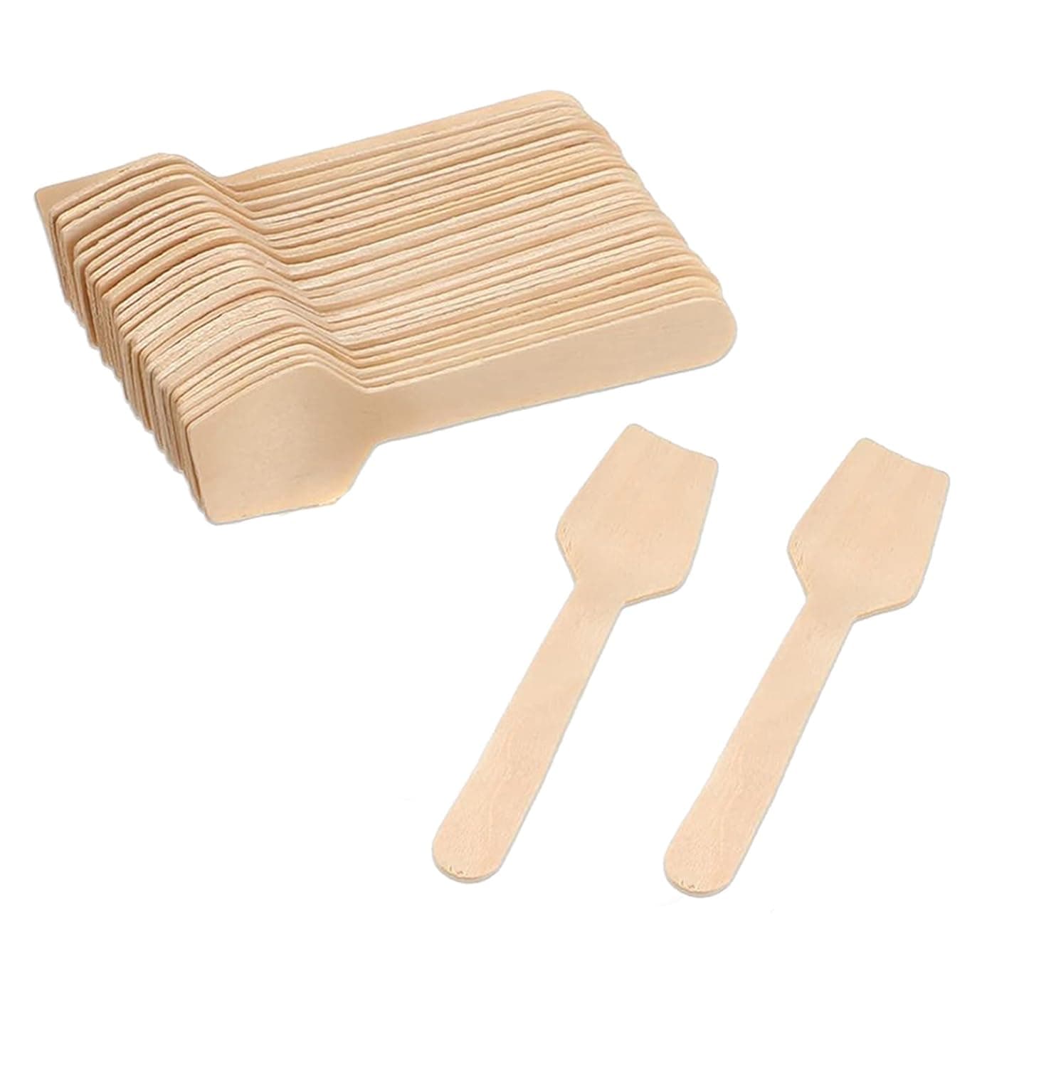 Eco-Friendly Wooden Spoons | 100 Pcs | Biodegradable & Compostable | Ideal for Parties, Catering, and Outdoor Events | Dessert & Ice Cream Spoons
