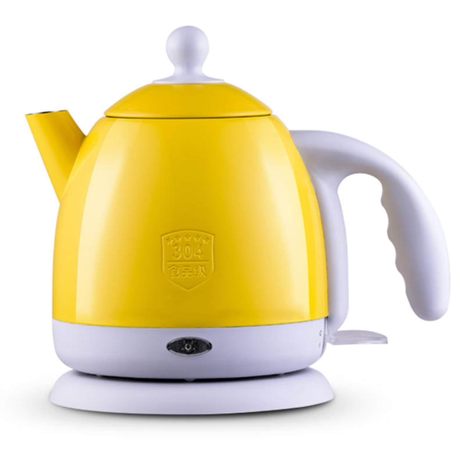 Kettle -ZHESHEN Compact Electric Jug Kettle 1.0 litres - Quick Boil-Auto Shut Off- Boil Dry Protection - Stainless Steel(Yellow)