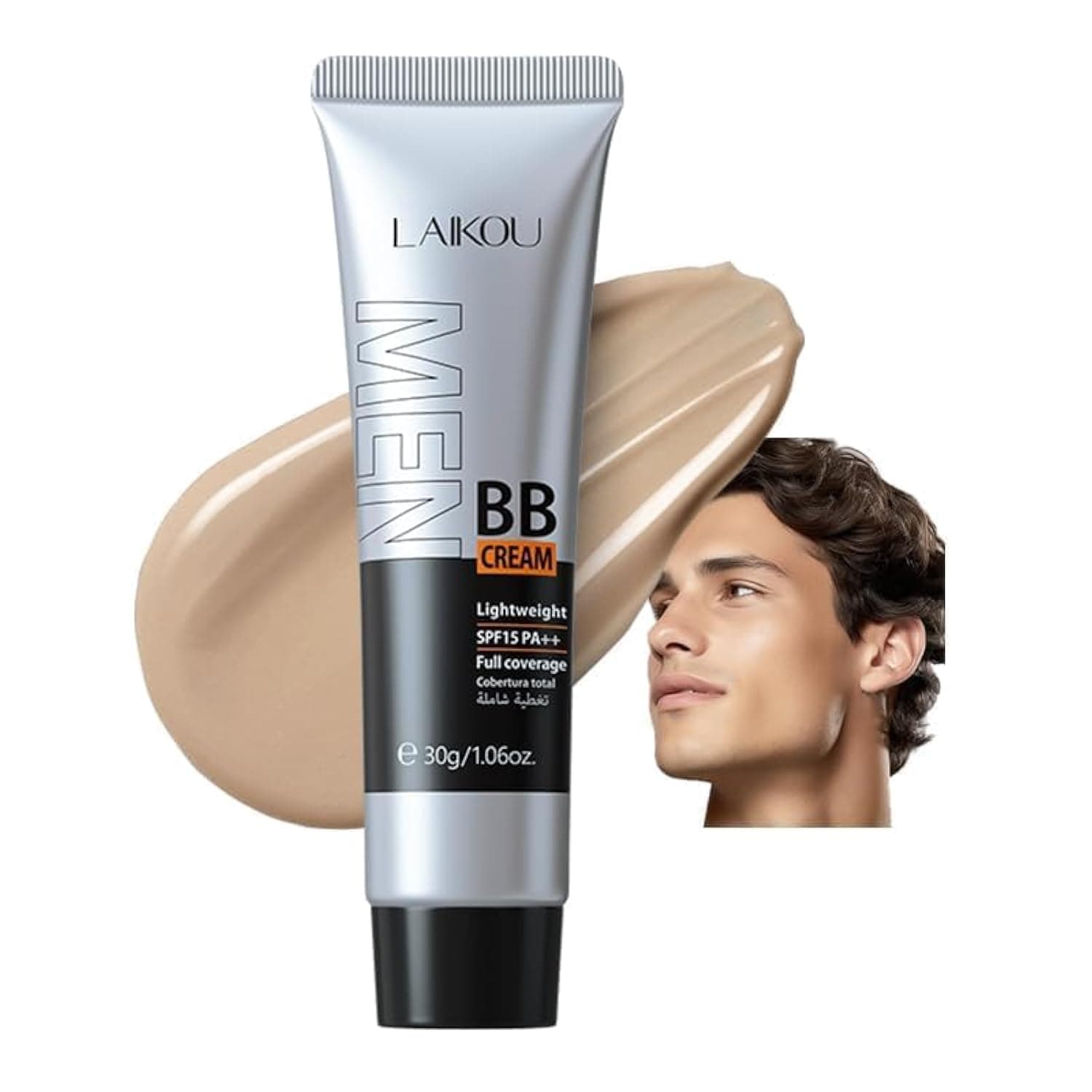 NALACAL Hydrating Men BB Cream SPF 15 PA++, Full-Coverage Foundation&Concealer, Mens Face Moisturizer Cream, Face Makeup for All Skin Types, Evens Skin Tone, Oil Control and Cover Flaws, Natural 240