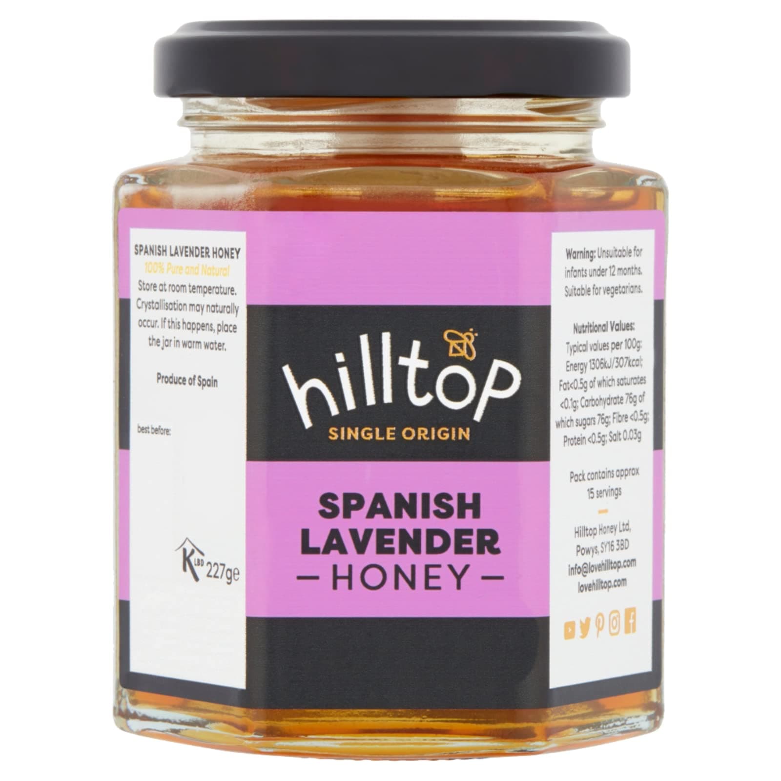 Hilltop Honey - Spanish Lavender Honey - 227g