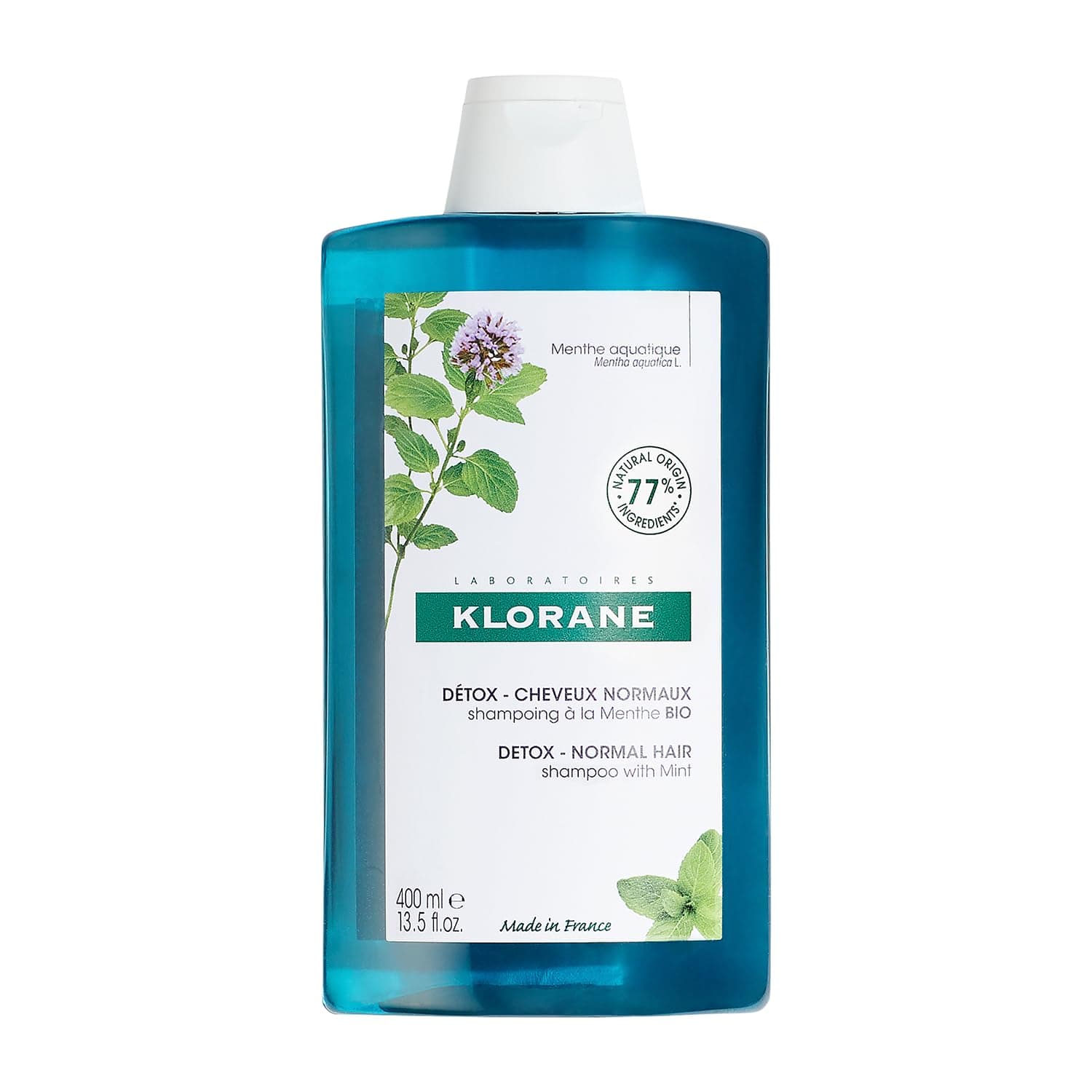 Klorane Detox Shampoo with Aquatic Mint for Dull Pollution-Exposed Hair, 13.5 fl. oz.