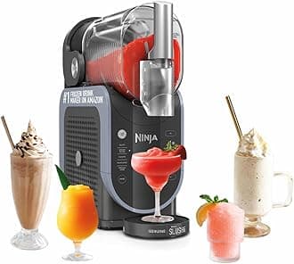 Ninja SLUSHi Frozen Drinks Maker, Create Slush, Frozen Cocktails, Frappé, Milkshakes & Frozen Juice, No Ice or Preperation Needed, WhisperChill Technology, 1.9l Capacity, Blue & Grey FS301UK