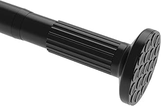 Umimile Tension Curtain Rod, 51-126 Inch,Spring Closet Rod, for Windows or Shower, Easy to Install, No Drilling, No Rust, for Bathroom, Rod Diameter 1.26 Inches, Black,