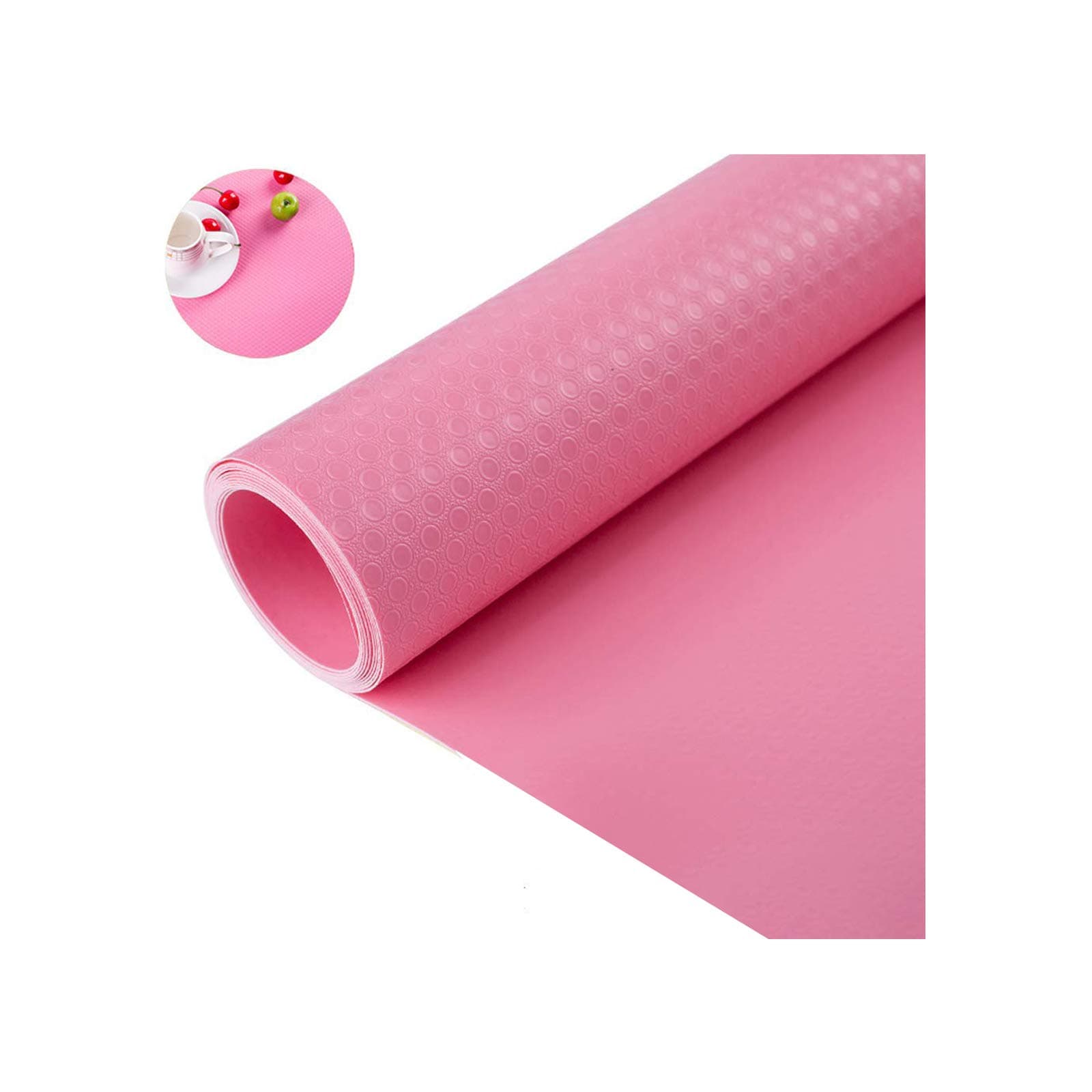 Bloss Plastic Shelf Liners Cabinet Drawer Liner Shelf Liner Refrigerator Mat Cupboard Pad for Kitchen Home-Pink 17.7"×59"