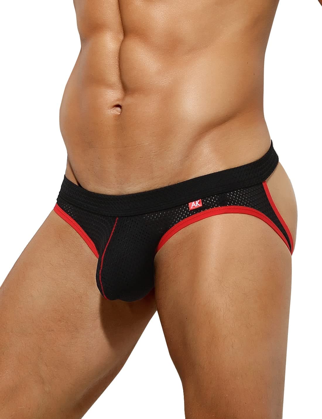Men's Athletic Jockstrap Underwear-Breathable Mesh Support with 3D Pouch & Fashion Contrast Trim for Gym/Casual Wear