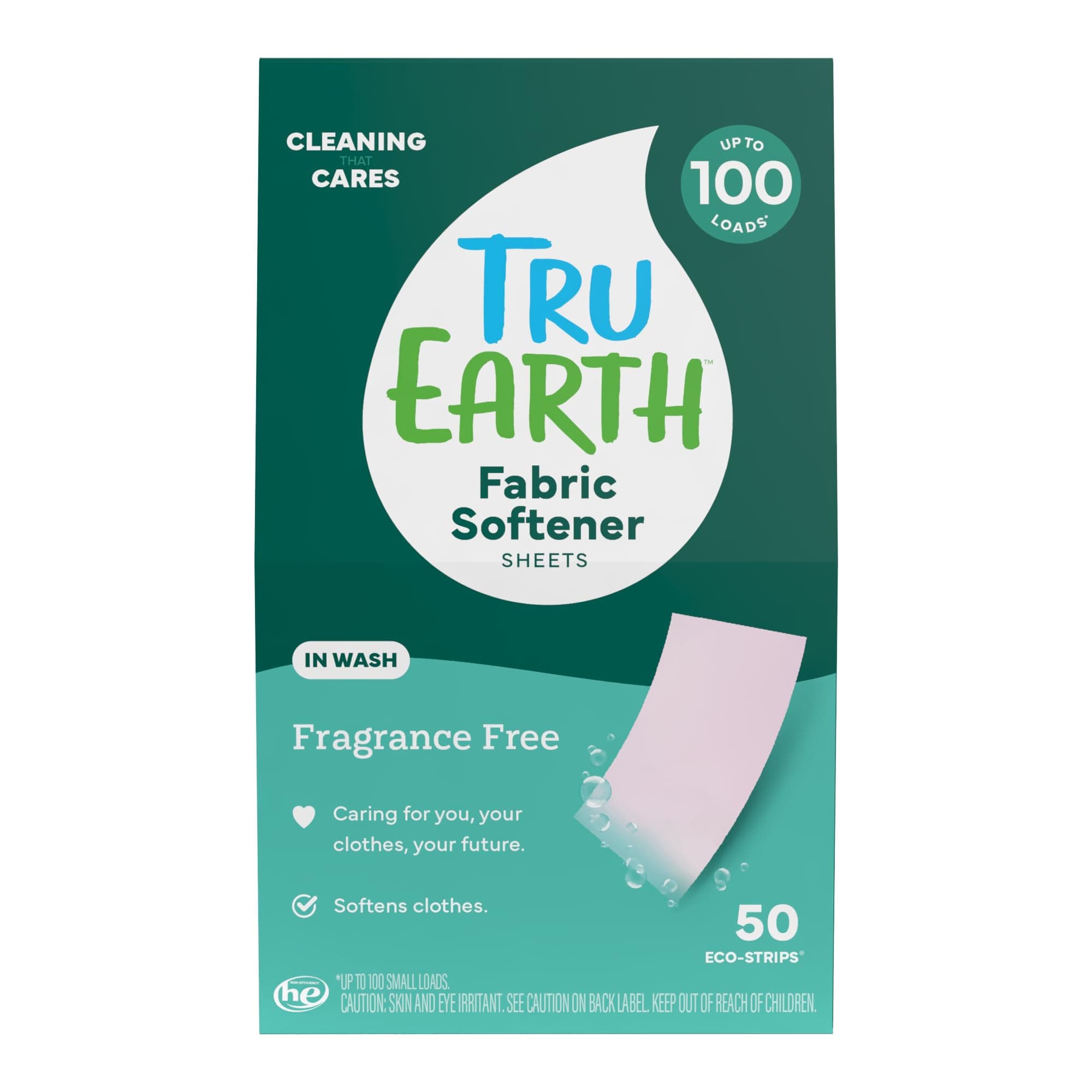 Tru EarthFabric Softener Sheets, Fragrance-Free, 50 Sheets