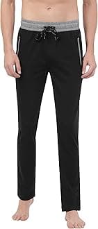 Jockey9510 Men's Super Combed Cotton Rich Slim Fit Mid Rise Trackpants with Side and Back Pockets