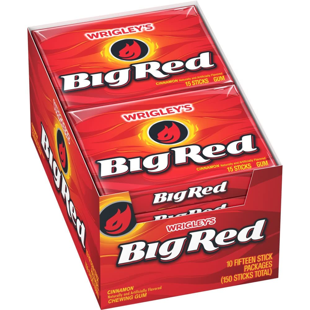 Wrigley's Big Red Gum, 15-Stick Slim Packs (Pack Of 20 Slim Packs)