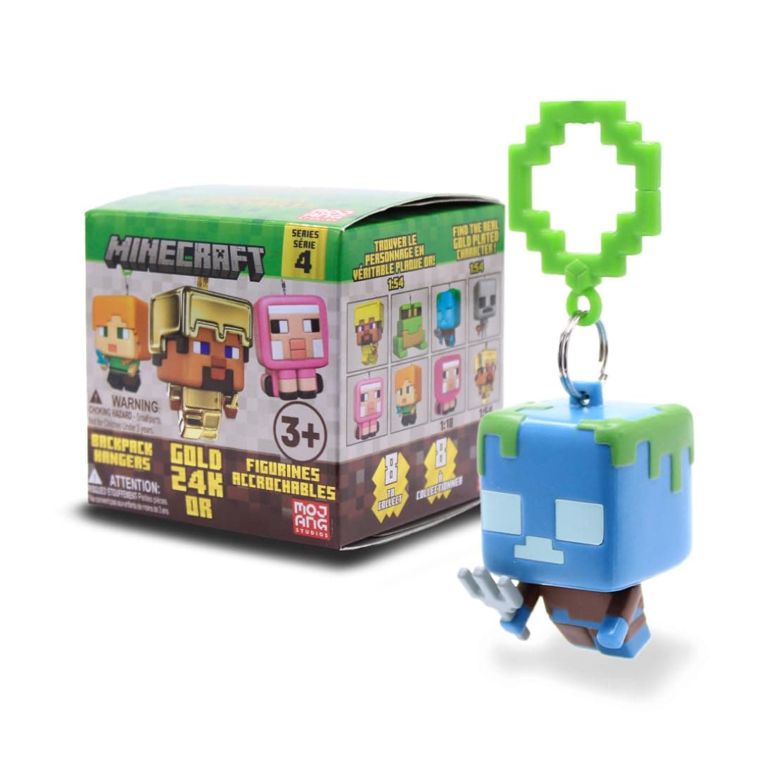 Officially Licensed Minecraft Backpack Hangers – Surprise Blind Box Figure – ...