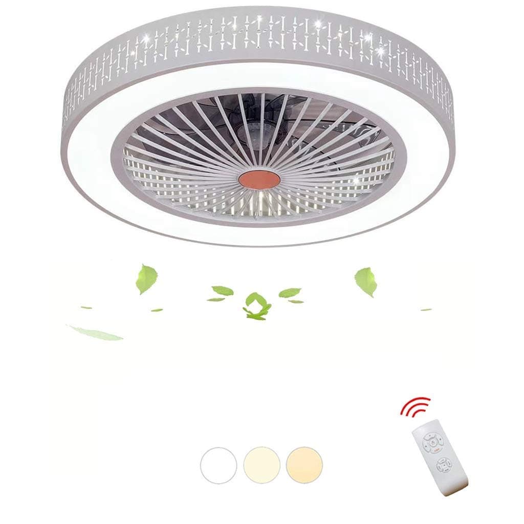 XYJGWXDD Modern LED Ceiling Fan Hidden Blade and Remote Control Dimmable Indoor Mute Energy Saving Fan Chandelier for Home Decoration