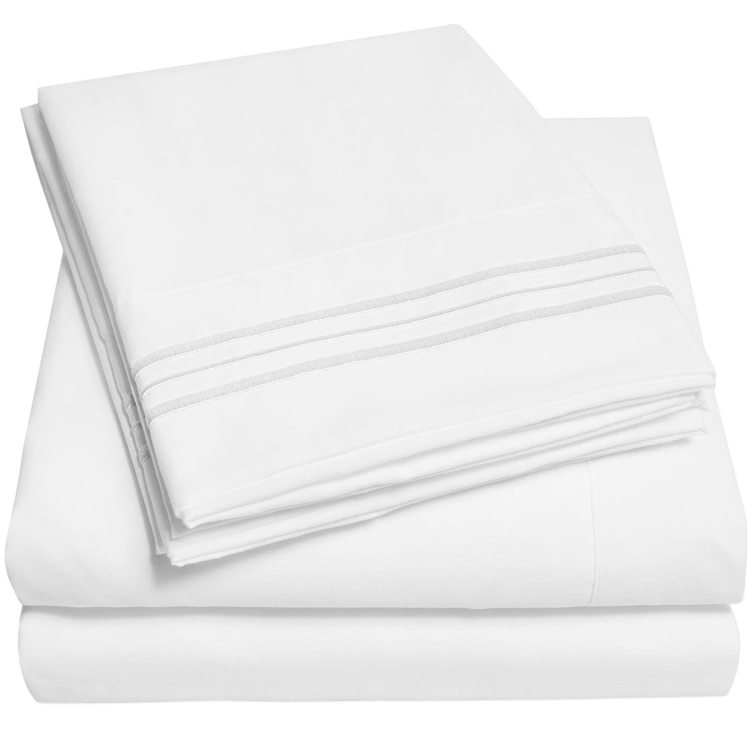 1500 Supreme Collection Sheet Sets White - Luxury Hotel Bed Sheets and Pillowcase Set for King Mattress - Extra Soft, Elastic Corner Straps, Deep Pocket, White