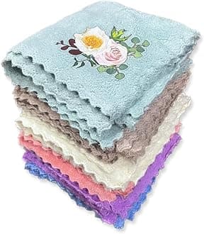Face Towel/Handkerchief/Rumal Microfiber Small Size -Pack of 12 Pieces - Soft and Super Absorbent Face Towels for Women's, Kids and Newborn Babies - 25x25 CM - 1 Dozen