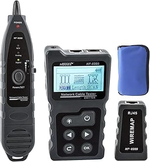 Advanced Cable Tester with PoE Multifunction Wire Tracker Network Cable Tester for te Toner Tool Kit with Bag Probe Audio Tone for LAN CAT5 CAT6 Tracker Underground Telephone Line Finder Home Repair