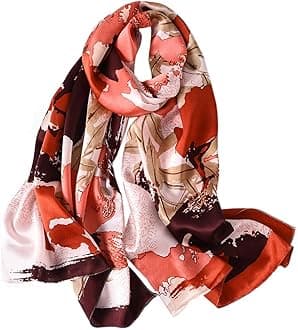 Womens 100% Natural Mulberry Silk Scarf Multi-use Scarves for Ladies, Eu14, One size