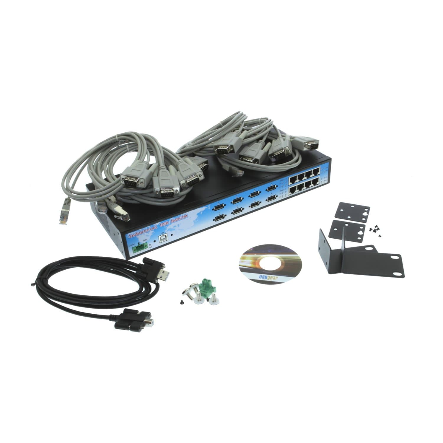 Coolgear Rack Mountable USB 2.0 to Octal RS-232 Wide Temp Serial Hub