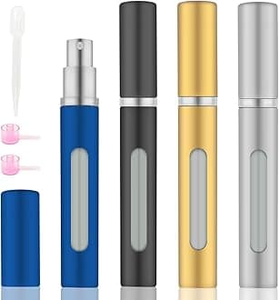 4pcs Mini Perfume Travel Bottle, Perfume Atomiser Refillable, 5ML Spray Bottles, Portable for Travel Holiday, Outdoor Activities and Business(Style 3)