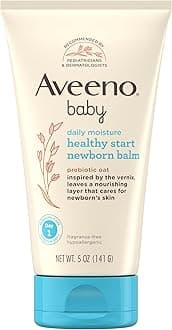 Healthy Start Nourishing Newborn Balm, Hypoallergenic Baby Skin Balm with Prebiotic Oat Leaves a Nourishing Layer to Care for Newborn Skin, Fragrance-Free, 5 oz