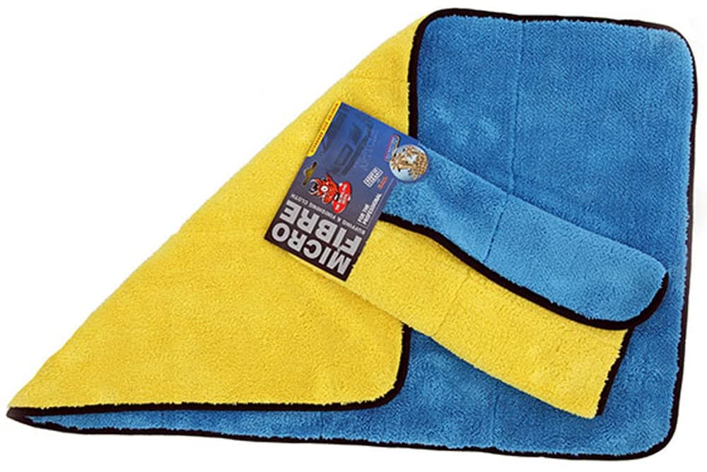Giant Microfibre Buffing Towel Cloth Yellow/Blue 50x80cm
