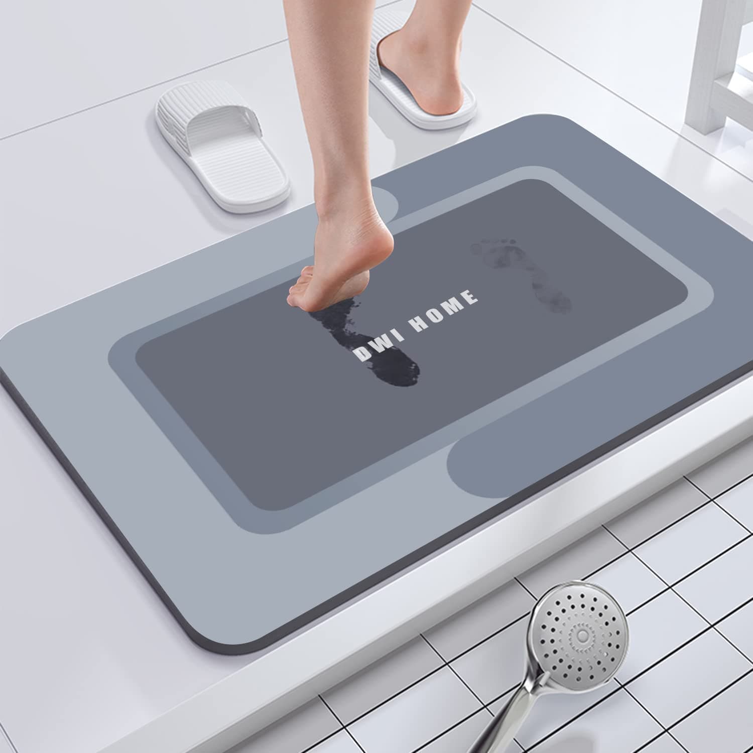 Super Absorbent Floor Mat, Napa Skin Super Absorbent Bath Mat Quick Dry Bathroom Carpet Floor Doormat Dirt Barrier Floor Door Cushion Mat Carpet - 17.7"x.27.5" (Blue Square)