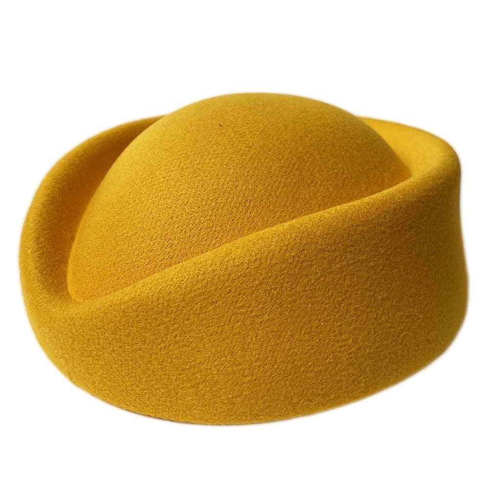 YING LAN Wool Cap Stewardess Pillbox Hat Teardrop Fascinator Base Sweet Design