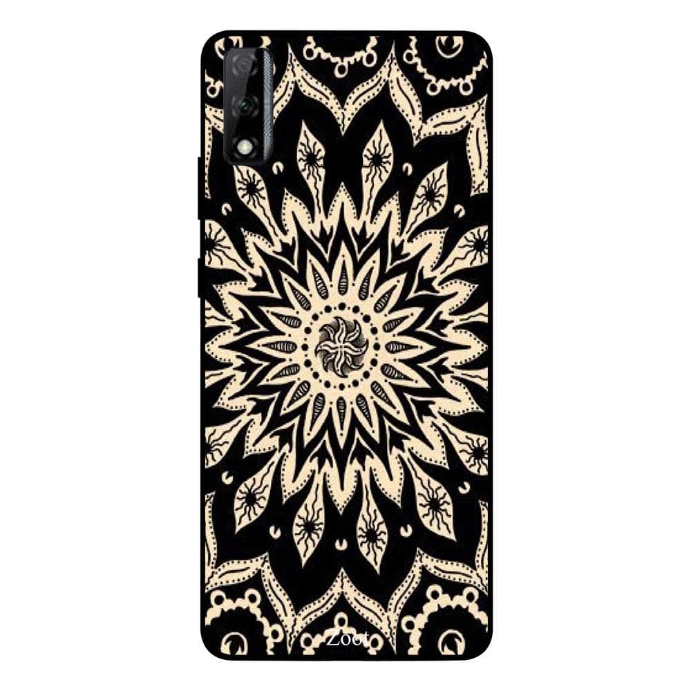 Zoot Black Floral Pattern Printed Thermoplastic Polyurethane Slim Fit Cover with Soft Edges For Huawei Y8S