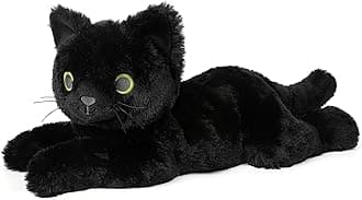 Black Cat Stuffed Animals, Microwavable Stuffed Animal Adorable Fluffy Cat Plush for Warmth & Comfort, Heatable Coolable Lavender Scent Cat Toy, Cute Soft Plushies Cat Gifts for Kids Boy Girls & Adult