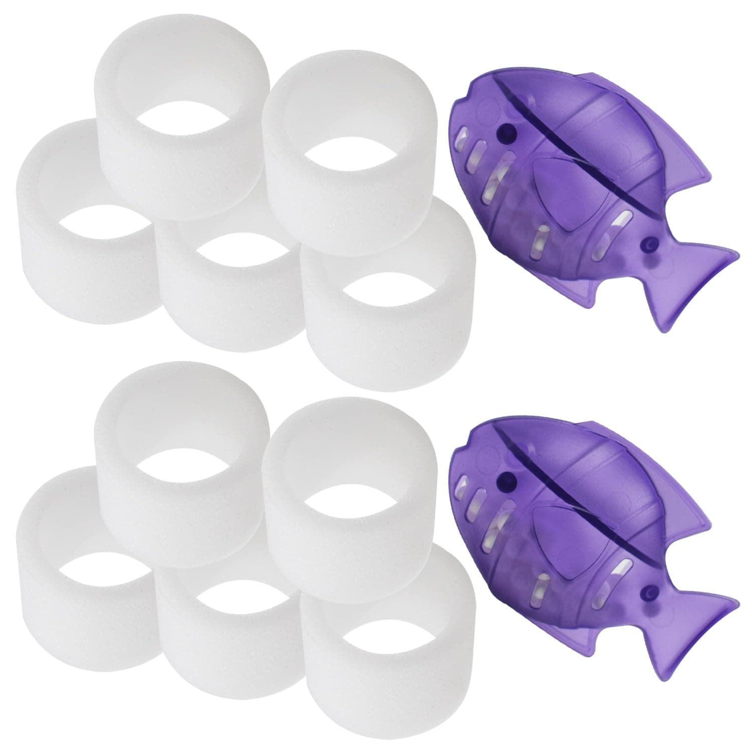 Humidifier Replacement Filter Compatible with Levoit Dual150 Dual200S Classic300 Classic300S LV600S OasisMist 450S Top-Fill Humidifiers - 10 Filters and 2 Clean Fish