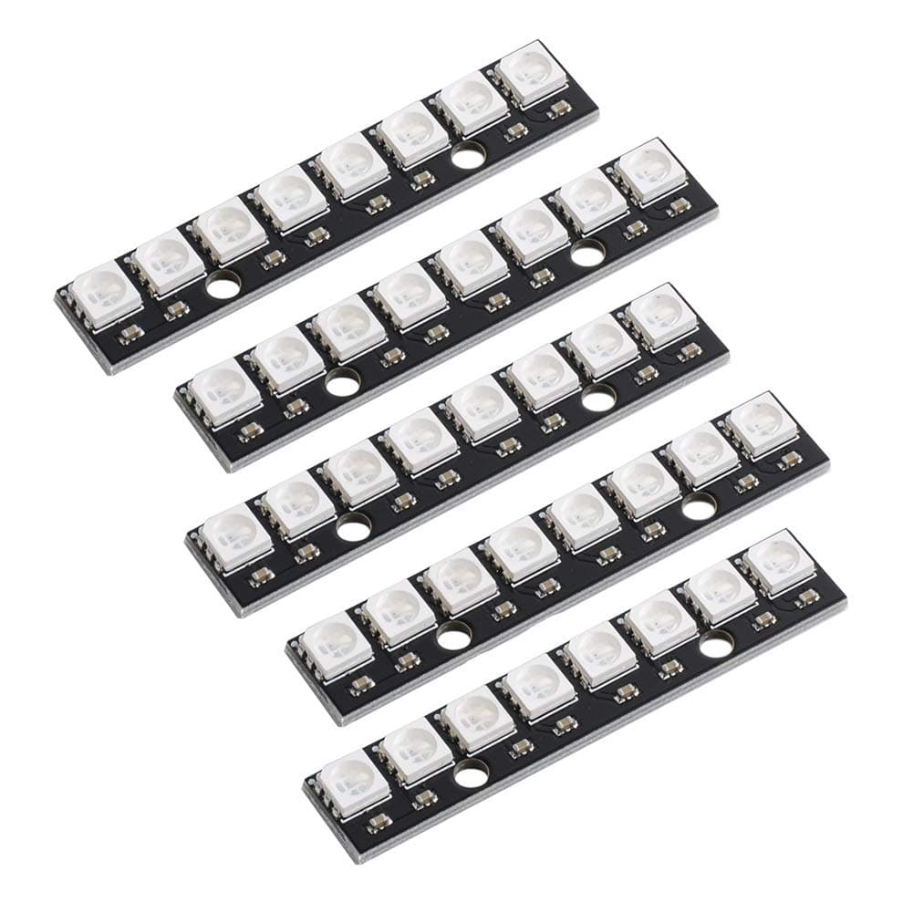 8 Bits WS2812 RGB LED Stick 8 X WS2812B 5050 Full Color RGB LED Module Built-in Drivers for Arduino Raspberry Pi ESP32 Shopping Mall Home Decoration Lighting Pack of 5pcs