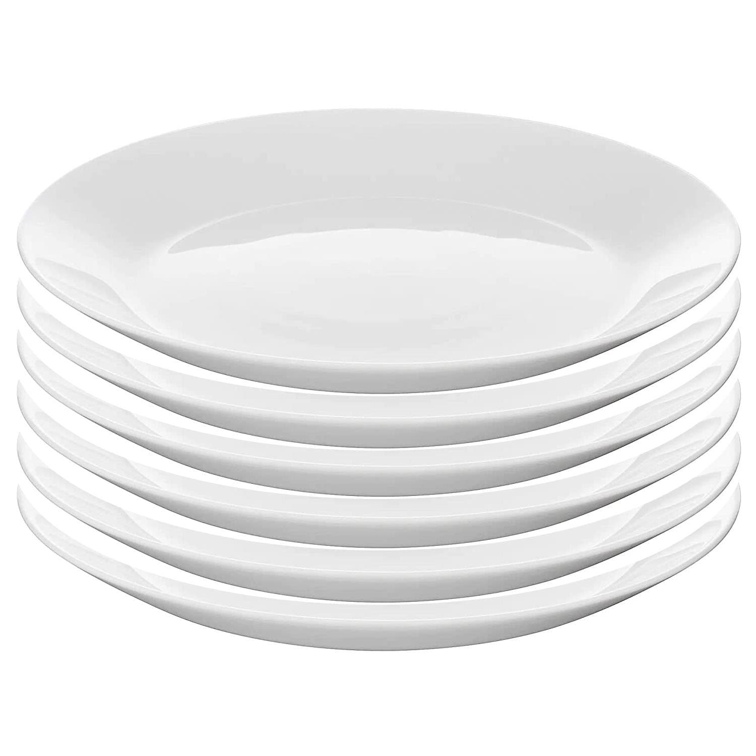 BS Case IKEAA Tempered Opal Glass Dinnerware Plates and Bowls (Pack of 6) (Side Plate, white19 cm (7"))